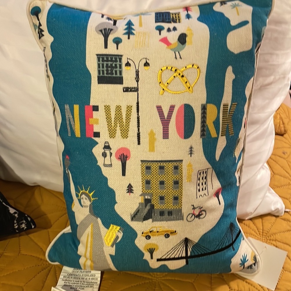 New NYC embroidery pillow